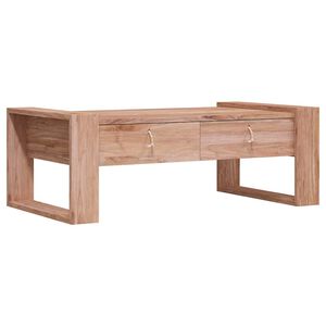 vidaXL Маса за кафе, 110x60x40 см, тиково дърво масив