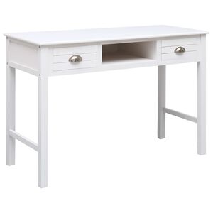 vidaXL Писалище, бяло, 110x45x76 см, дърво