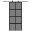 vidaXL Плъзгаща се врата с комплект обков Черно 90x205 cm