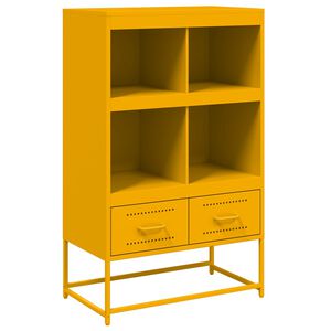 vidaXL Висок шкаф, горчица жълто, 68x39x111,5 см, стомана