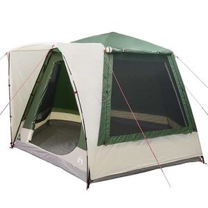 vidaXL Къмпинг наметало Кабина Зелен 420 x 420 x 227 см Полиестер