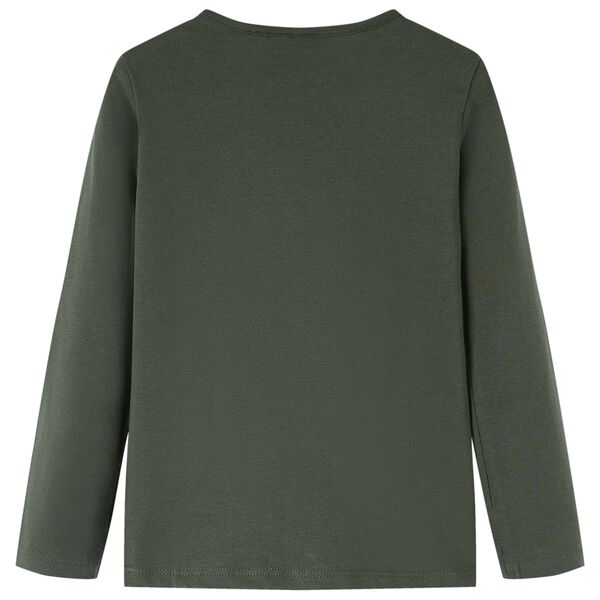 Детска тениска с дълъг ръкав, каки, 116