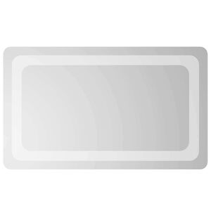 vidaXL LED огледало за баня Прозрачен 50 x 30 cm закалено стъкло