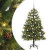 vidaXL Изкуствена коледна елха с хингед и шишарки Зелен 150 cm