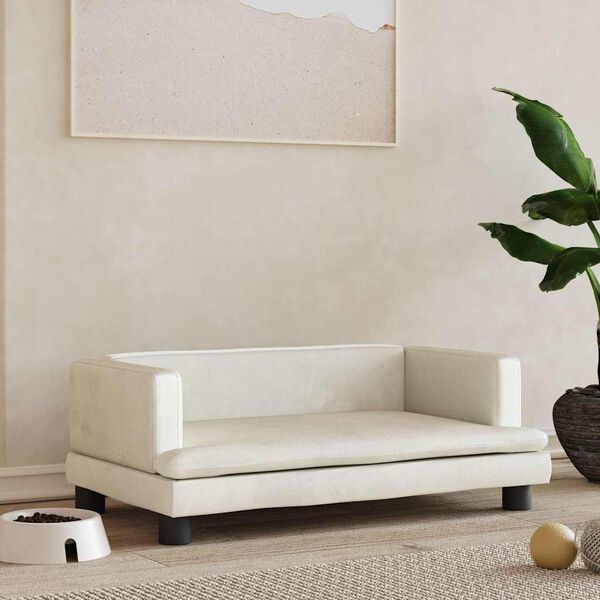 vidaXL Кучешко легло Кремаво 80x45x30 см кадифе