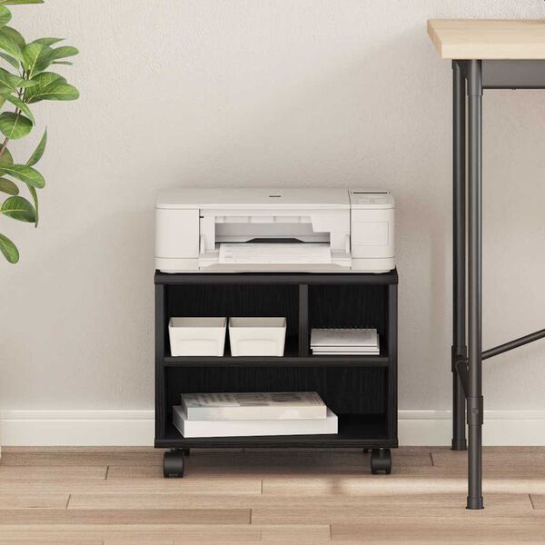 vidaXL Стойка за принтер Черния дъб 41 x 32 x 33.5 см Инженерно дърво
