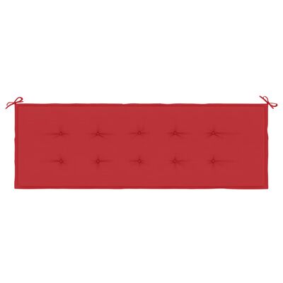 vidaXL Възглавница за градинска пейка червена 150x50x3 см оксфорд плат