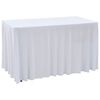 vidaXL 2 бр стреч покривки за маса с драперия, 120x60,5x74 см, бели