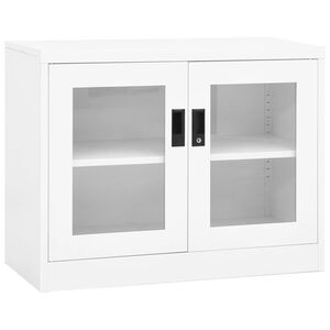 vidaXL Офис шкаф, бял, 90x40x70 см, стомана