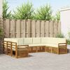 vidaXL Комплект секционен диван с възглавница 9 pcs Натурален и Крема