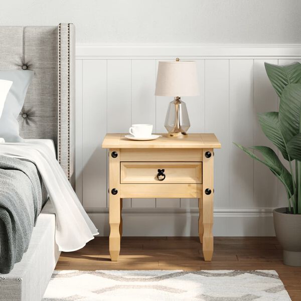 vidaXL Помощна маса "Corona" 50x50x50 см борово дърво масив