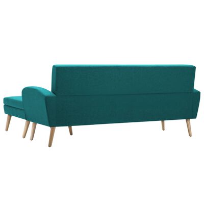 vidaXL Ъглов диван, тапицерия от текстил, 186x136x79 см, зелен
