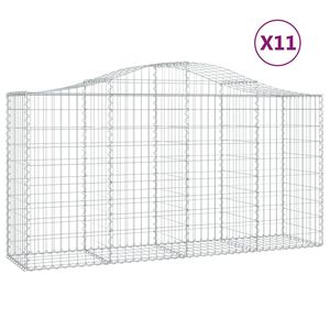 vidaXL Габионни кошници арка 11 бр 200x50x100/120см поцинковано желязо