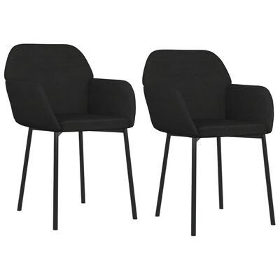 vidaXL Трапезни столове, 2 бр, черни, кадифе