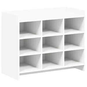 vidaXL Шкаф за обувки Бяло 85 x 39,5 x 70 см Инженерна дървесина