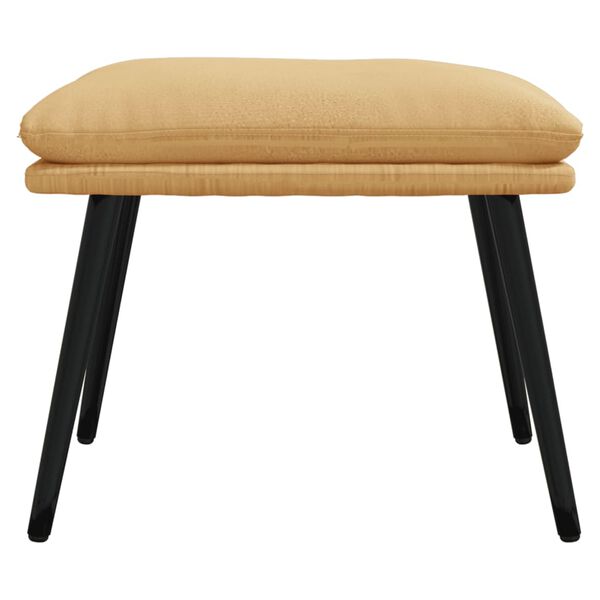 vidaXL Табуретка, кремава, 45x30x35 см, плат микрофибър