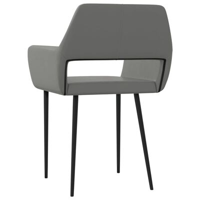 vidaXL Трапезни столове, 6 бр, сиви, изкуствена кожа