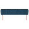 vidaXL Горна табла за легло с уши, тъмносиня, 183x23x78/88 см, кадифе