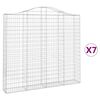 vidaXL Габионни кошници арка 7 бр 200x30x180/200 см поцинковано желязо