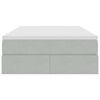 vidaXL Легло с място за съхранение и матрак Светлосиво 120 x 200 cm