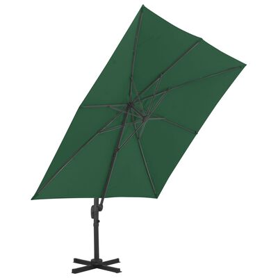 vidaXL Градински чадър с преносима основа, зелен