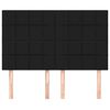 vidaXL Табла за легло, черна, 144x5x118/128 см, плат