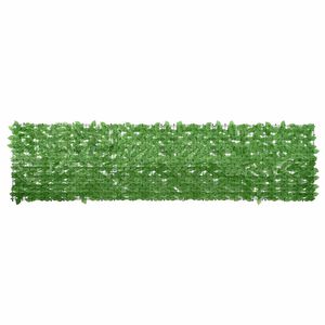 vidaXL Балконски параван със зелени листа, 300x75 см
