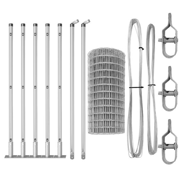vidaXL Ограда с пост Сребрист 0,4 x 10 м Стомана