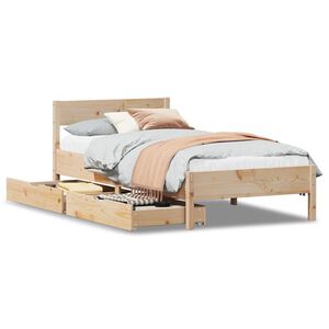 vidaXL Рамка за легло без матрак, 75x190 см, масивна чамова дървесина