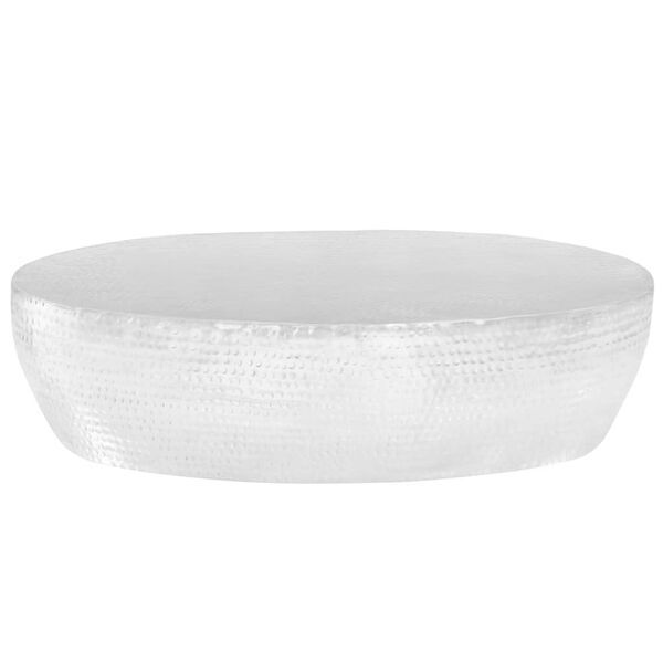 vidaXL Маса за кафе, кована, сребриста, 100x50x28 см, алуминий