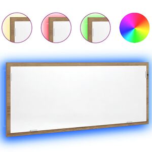 vidaXL LED огледало за баня Artisan Oak 100x8,5x37 cm