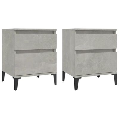 vidaXL Нощни шкафчета, 2 бр, бетонно сиво, 40x35x50 см