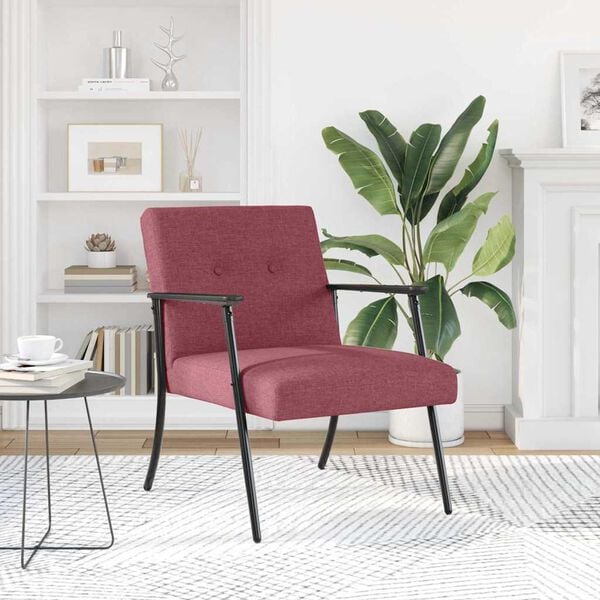 vidaXL фотьойл Виненочервен 59 x 75 x 78 см текстил