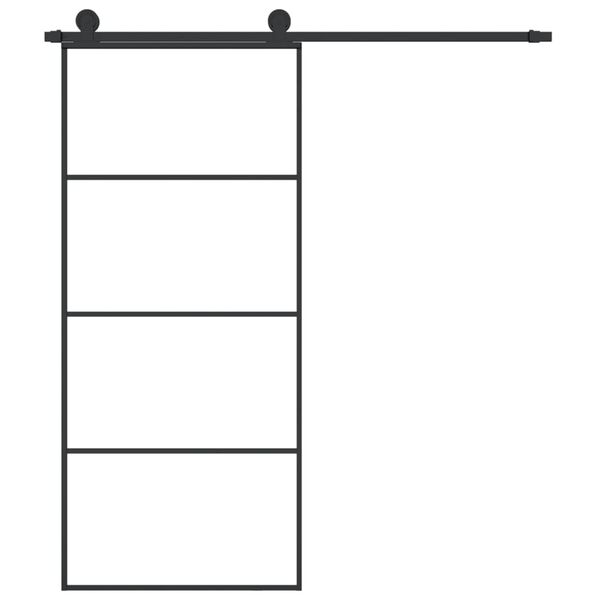 vidaXL Плъзгаща се врата с обков 90x205 см ESG стъкло и алуминий