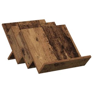 vidaXL Етажерка за списания с рафт Старо дърво 53 x 40 x 28,5 см
