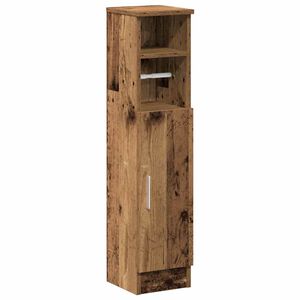 vidaXL Шкаф за баня с поставка за ролкови ролки, старо дърво, 20,5x22x90 см
