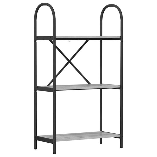 vidaXL Рафт за книги Сив Сонома 60 x 30 x 109 см Инженерно дърво