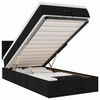 vidaXL Османска легло с матрак и LED, черно, 80x200 см, плат
