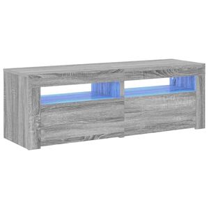 vidaXL ТВ шкаф с LED осветление, сив сонома, 120x35x40 см
