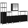 vidaXL Комплект мебели за баня 5 бр. Черно 36 x 35 x 165 см