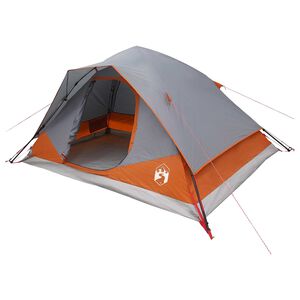 vidaXL Бърза палатка с покрив Сив и оранжев 305 x 215 x 140 см