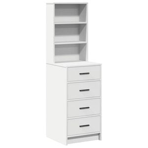 vidaXL Висок шкаф с чекмедже Бяло 40 x 41 x 135 см Инженерно дърво