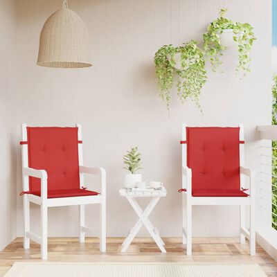 vidaXL Възглавници за столове 2 бр червени 100x50x3 см Оксфорд плат