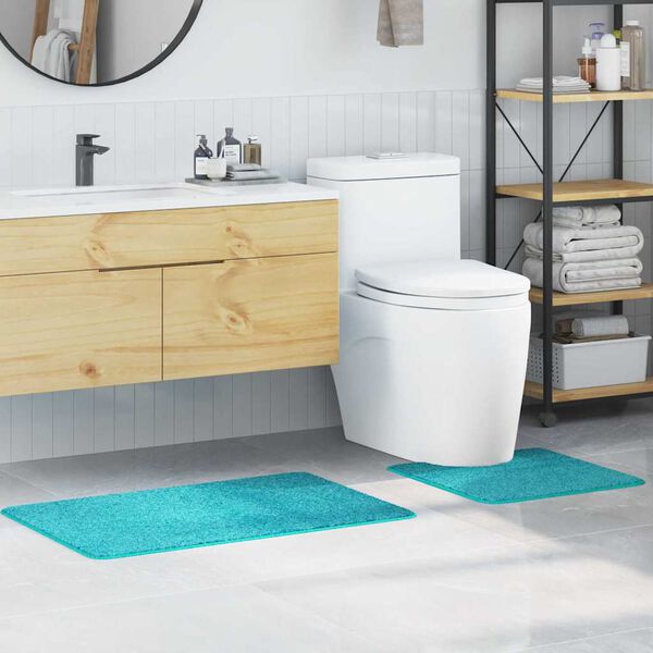 vidaXL Комплект антислип килими за баня 2 pcs Тюркоаз ПП