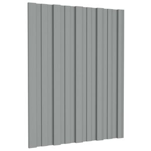 vidaXL Покривен панел 12 бр. Сиво 60 x 45 cm Поцинкована стомана