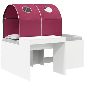 vidaXL Легло с тунел 4 pcs Артизан дъб и червено Инженерна дървесина