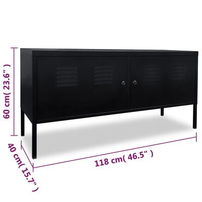 vidaXL ТВ шкаф, 118х40х60 см, черен