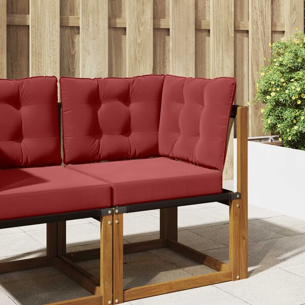 vidaXL Възглавница за диван на открито 3 pcs виненочервен Полиестер