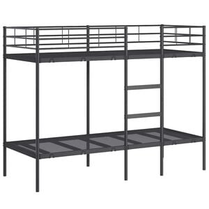 vidaXL Двуетажно легло без матрак Черно 75x190 cm Стомана
