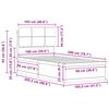 vidaXL Леглова рамка с тапицирана гръбна част Светлосиво 100 x 200 cm